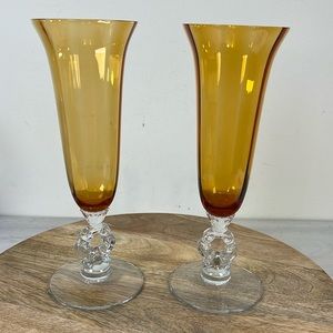 1930’s Cambridge Glass Amber vase